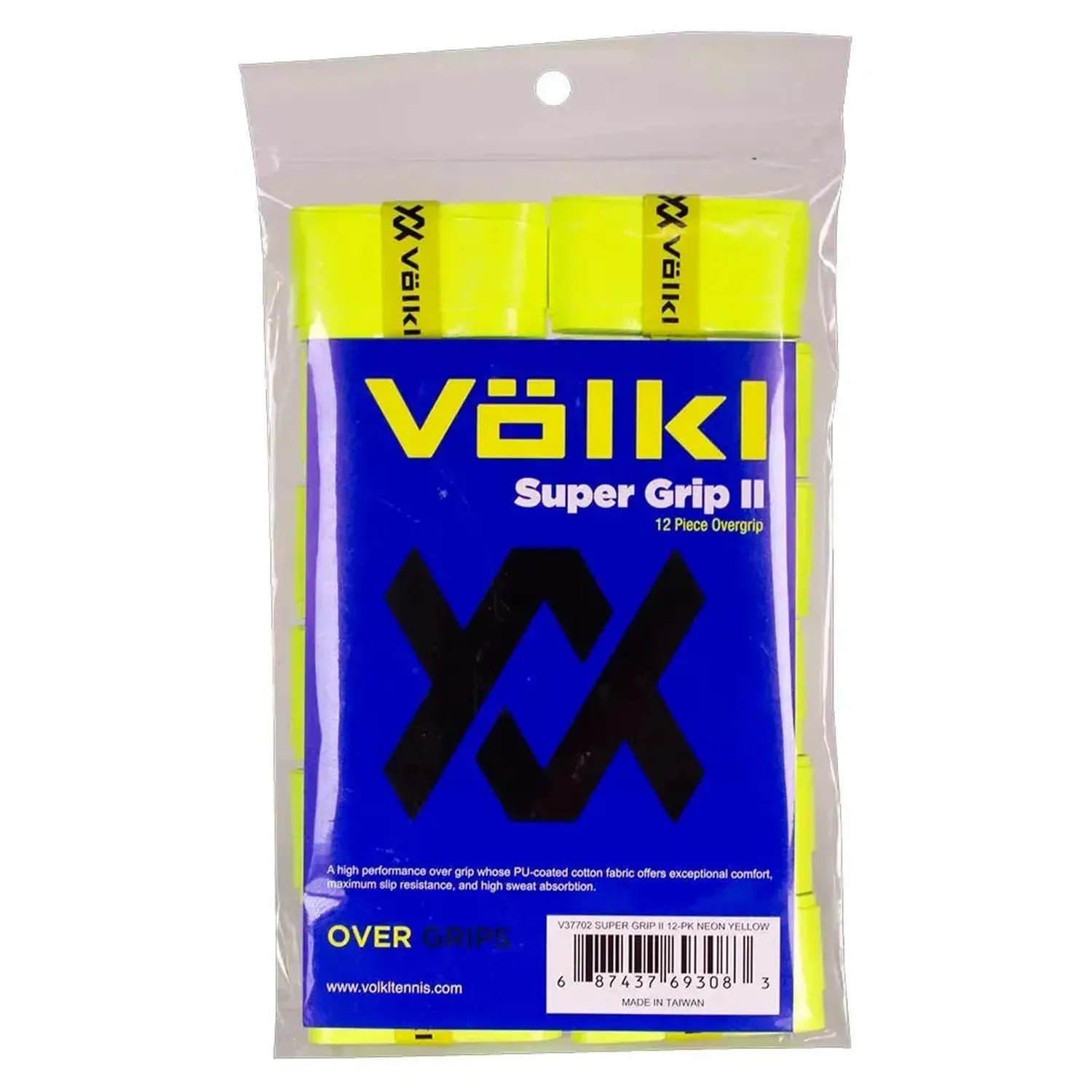 Super Grip II 12 Pack Tennis Overgrip Neon YellowTienda Tennis