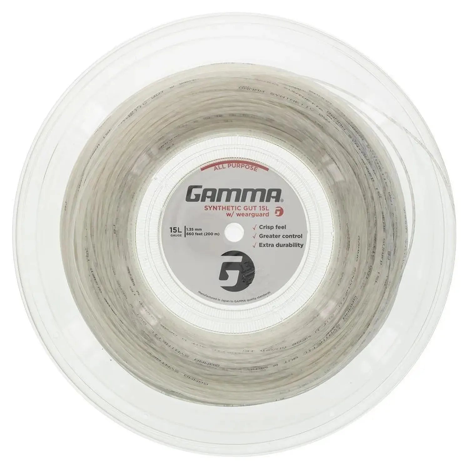 Synthetic Gut with Wearguard 15L Tennis String Reel WhiteTienda Tennis