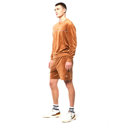 Sergio Tacchini Bandiera Debossed Velour Crewneck | Sugar Almond