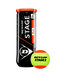 Box Balls  Dunlop Stage 2 Amarillo/Naranja Tenis (Pack x24)