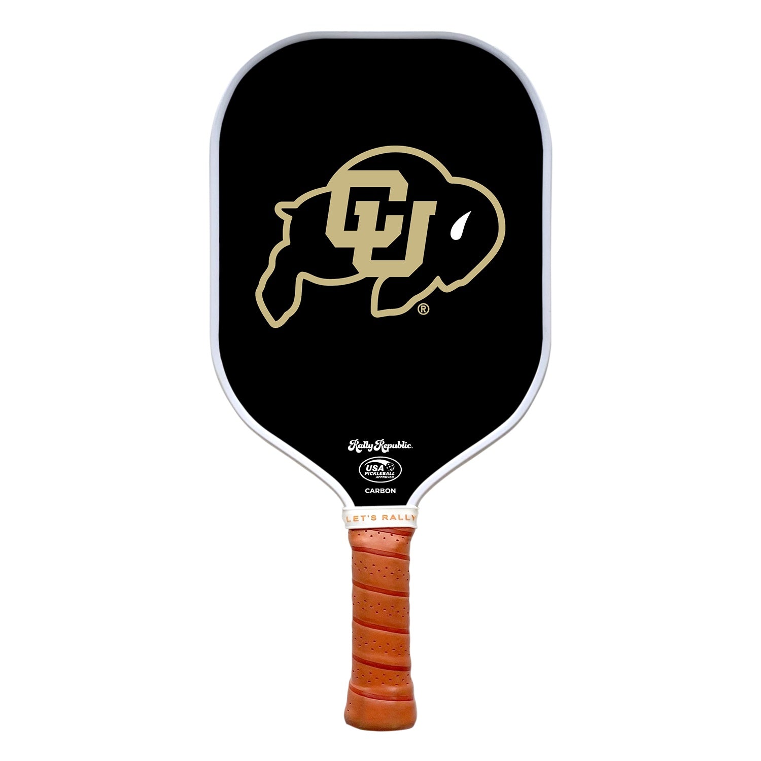 Rally Republic PIckleball Paddle - Colorado Buffaloes Black CU Primary Mark