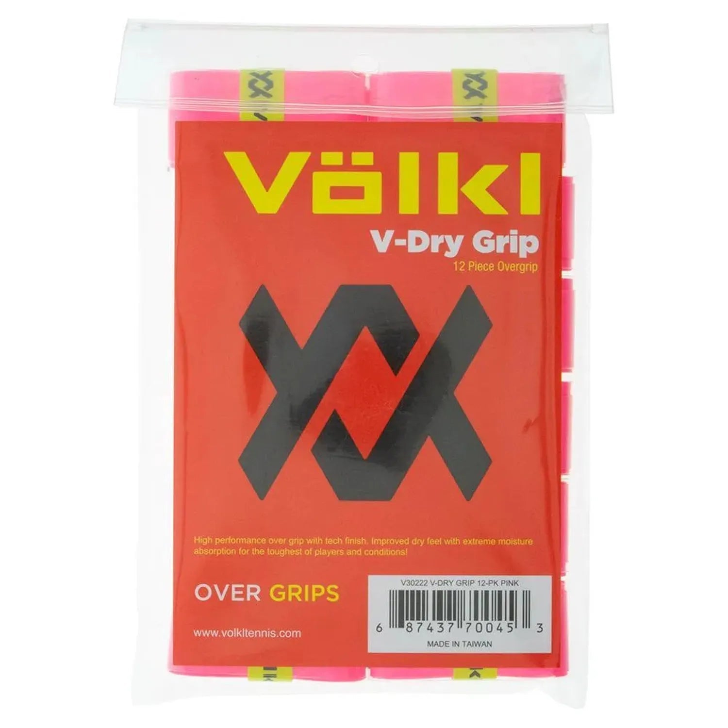 V - Dry Tennis Overgrip 12 Pack PinkTienda Tennis