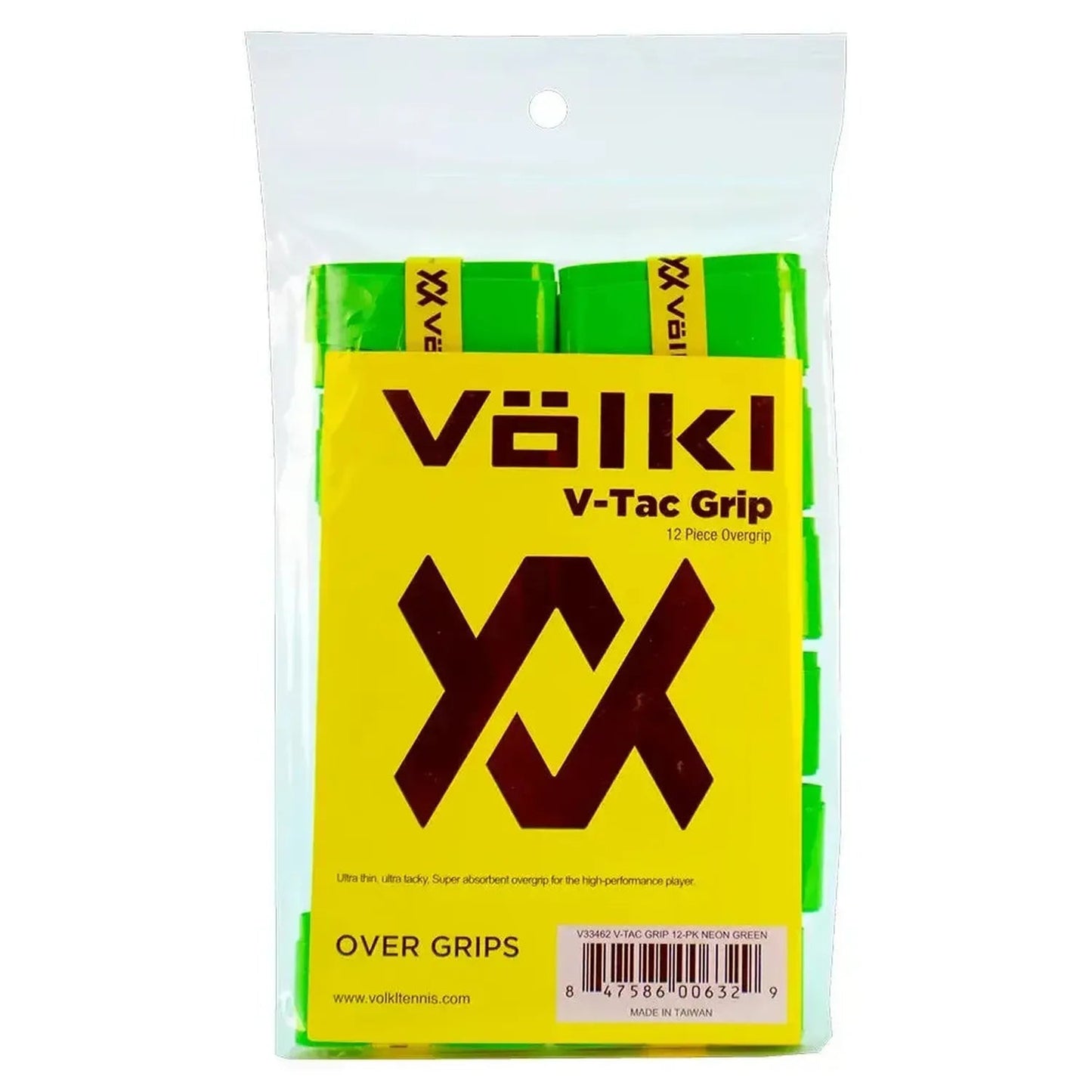 V - Tac Tennis Overgrip 12 Pack Neon GreenTienda Tennis