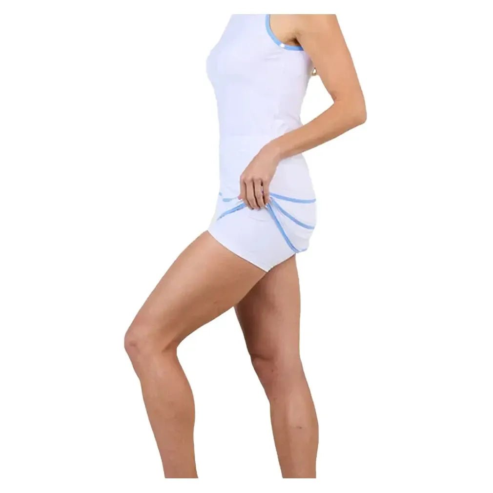 Women's 13 - inch Tennis Skort White and PeriwinkleTienda Tennis