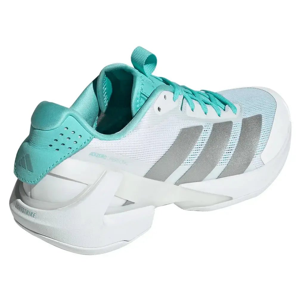 Women's adizero Ubersonic 5 Tennis Shoes Footwear White and Silver MetallicTienda Tennis