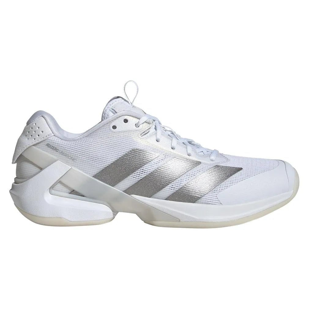 Women's Adizero Ubersonic 5 Tennis Shoes White and Silver MetallicTienda Tennis