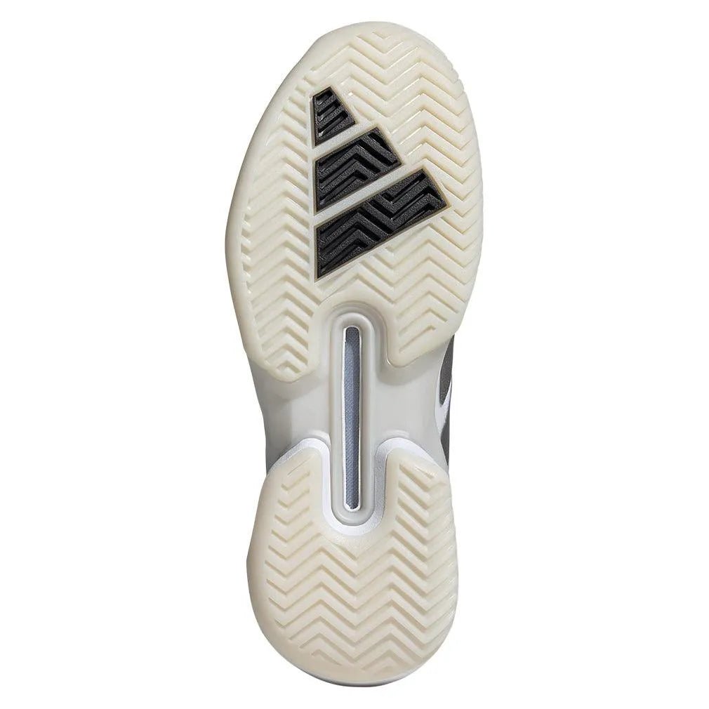 Women's Adizero Ubersonic 5 Tennis Shoes White and Silver MetallicTienda Tennis