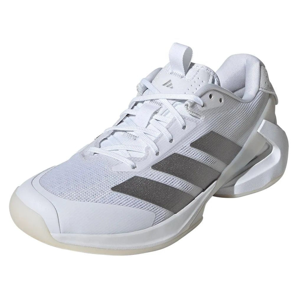 Women's Adizero Ubersonic 5 Tennis Shoes White and Silver MetallicTienda Tennis