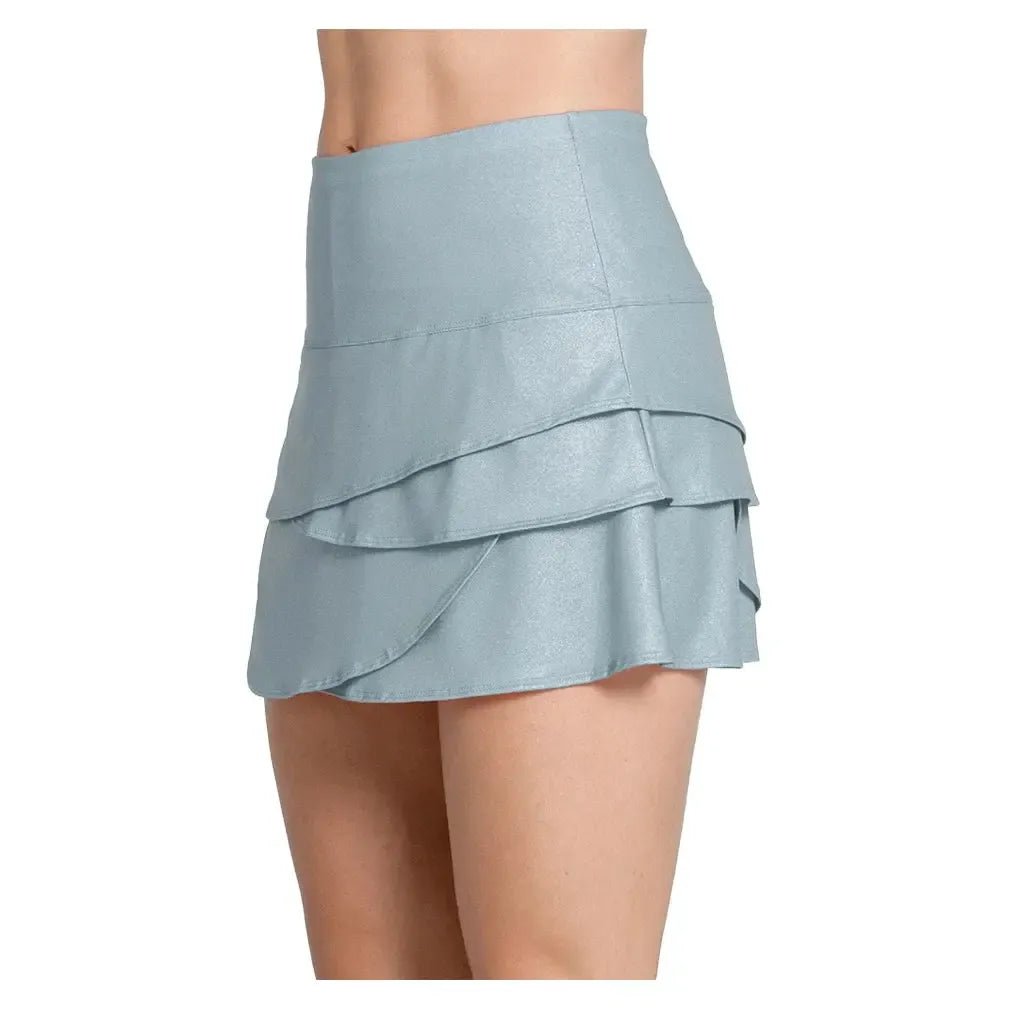 Women's All That Shimmers Scallop 14 Inch Tennis Skort Heather GreyTienda Tennis