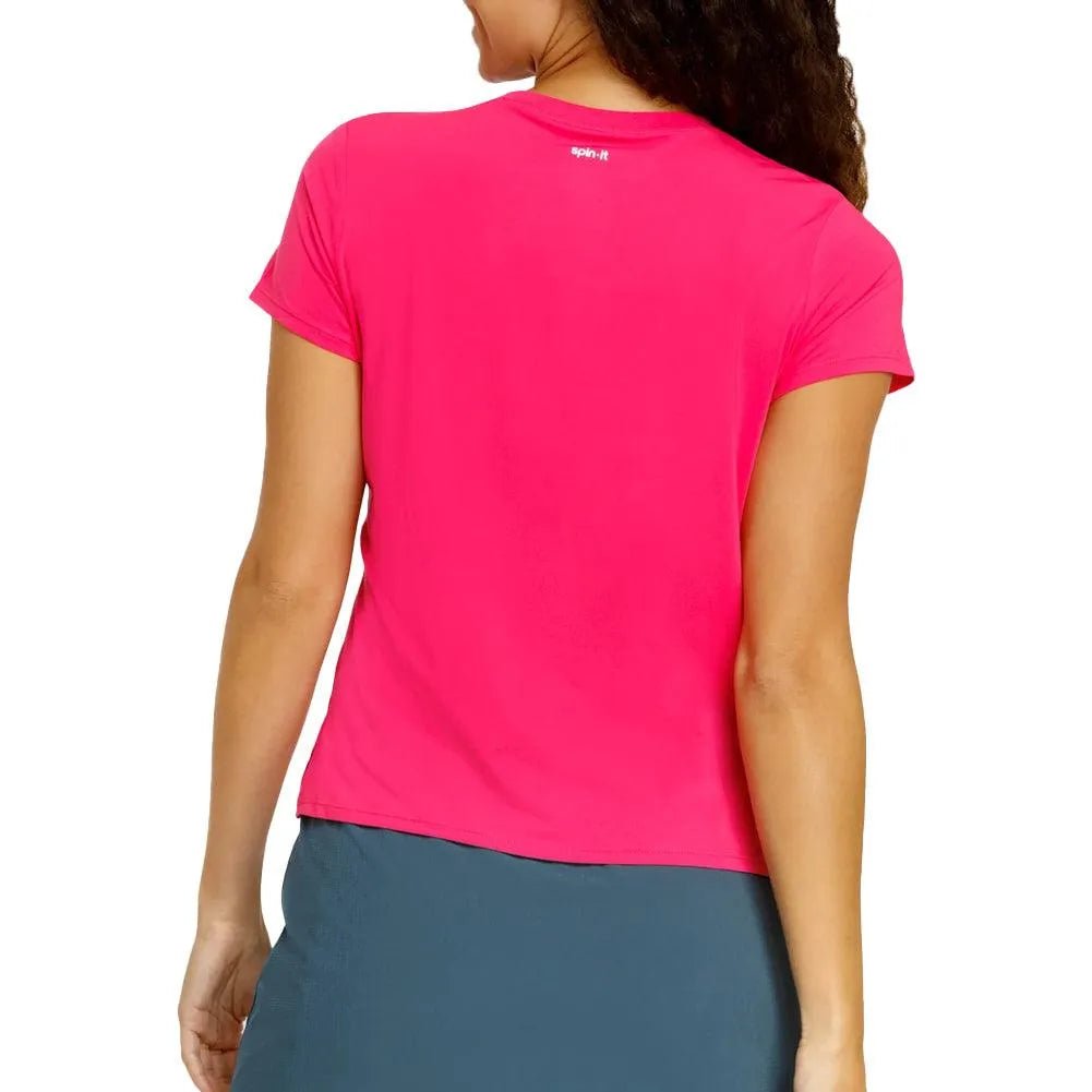 Women's Bijou Boxy Short Sleeve Pickleball Top Vivid PinkTienda Tennis