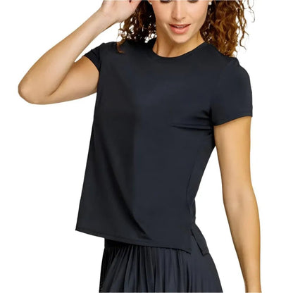 Women's Bijou Short Sleeve Tennis Top OnyxTienda Tennis
