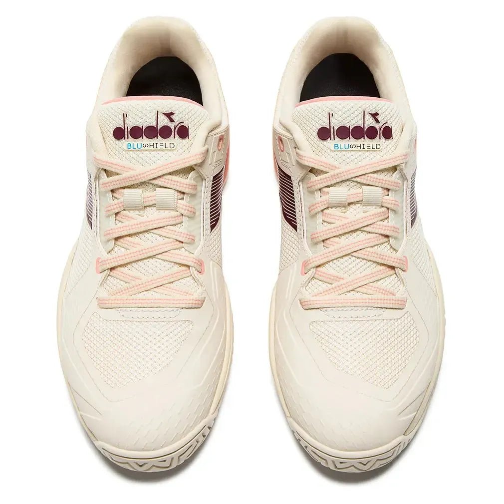 Women's Blushield Torneo 3 AG Tennis Shoes Whisper White and MaroonTienda Tennis