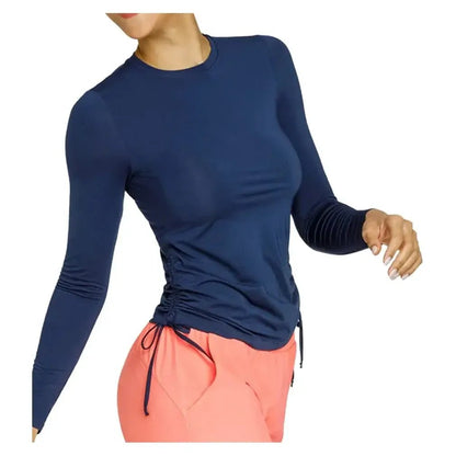Women's Chandra Long Sleeve Tennis Top Navy BlueTienda Tennis