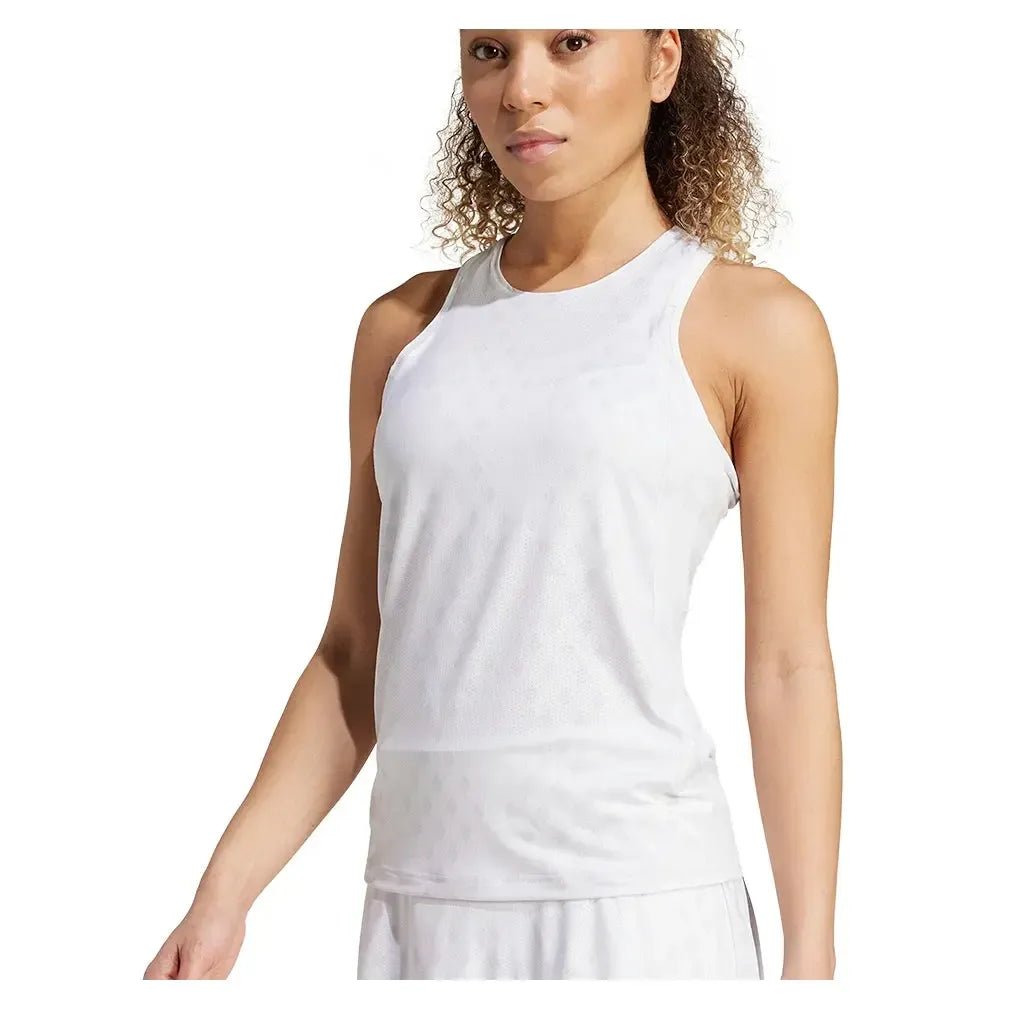 Women's Club Graphic Tennis Tank White and Dash GreyTienda Tennis