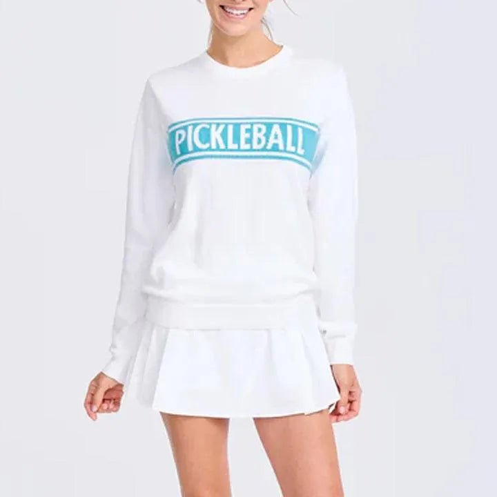 Women's Club Sport Pickleball Sweater White and Light BlueTienda Tennis