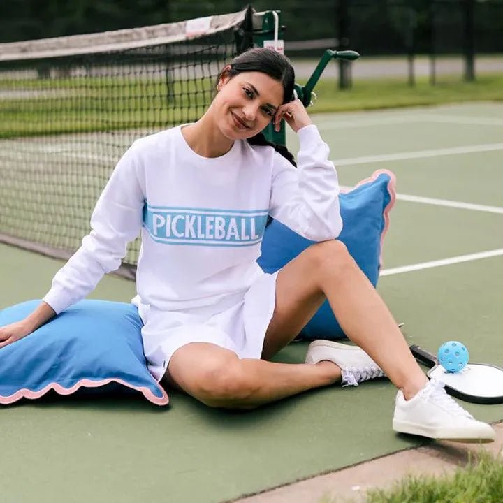Women's Club Sport Pickleball Sweater White and Light BlueTienda Tennis