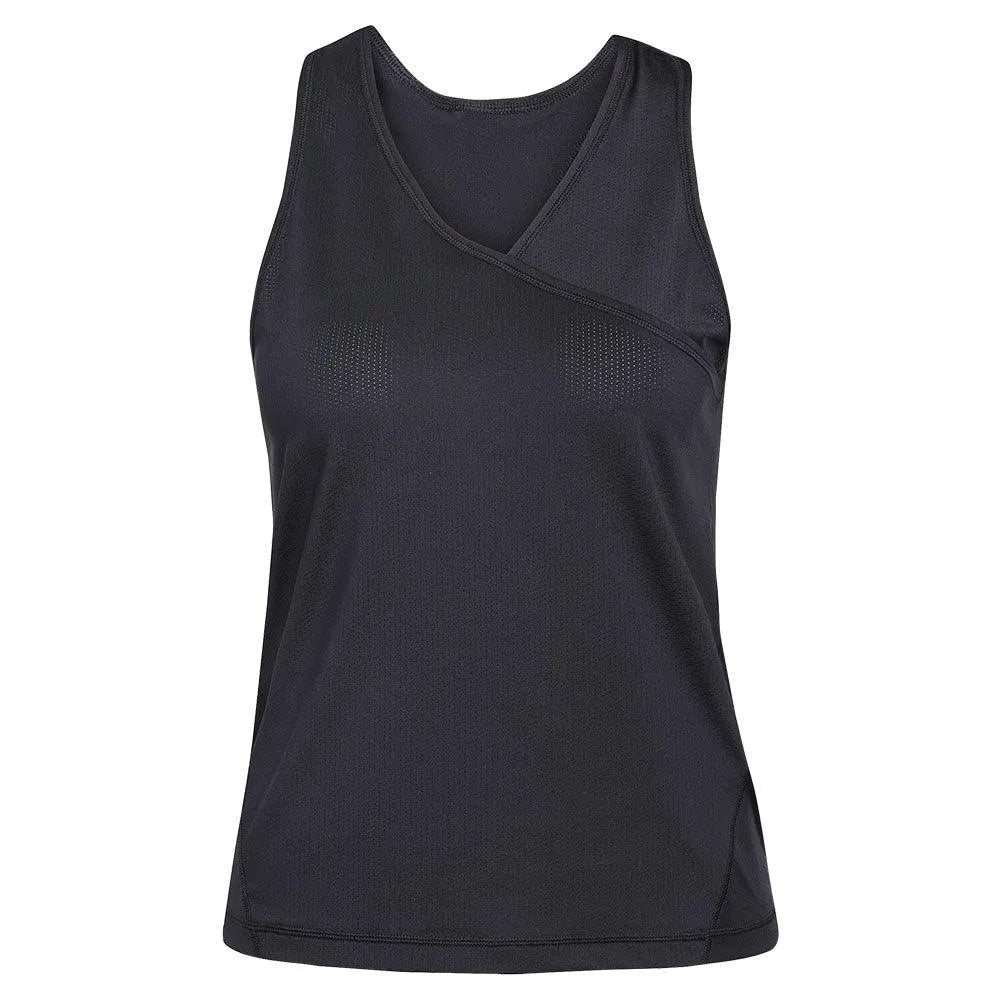Women's Club V - Neck Tennis Tank BlackTienda Tennis