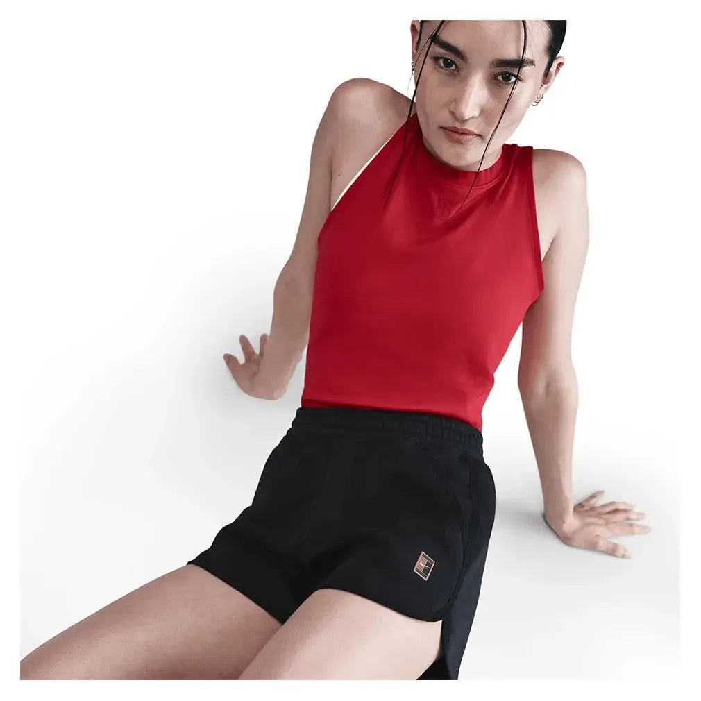 Women's Court Heritage Mid - Rise Fleece Tennis Shorts BlackTienda Tennis