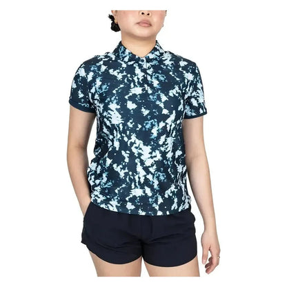 Women's Dri - FIT Victory Short Sleeve Print Tennis Polo Armory Navy and WhiteTienda Tennis