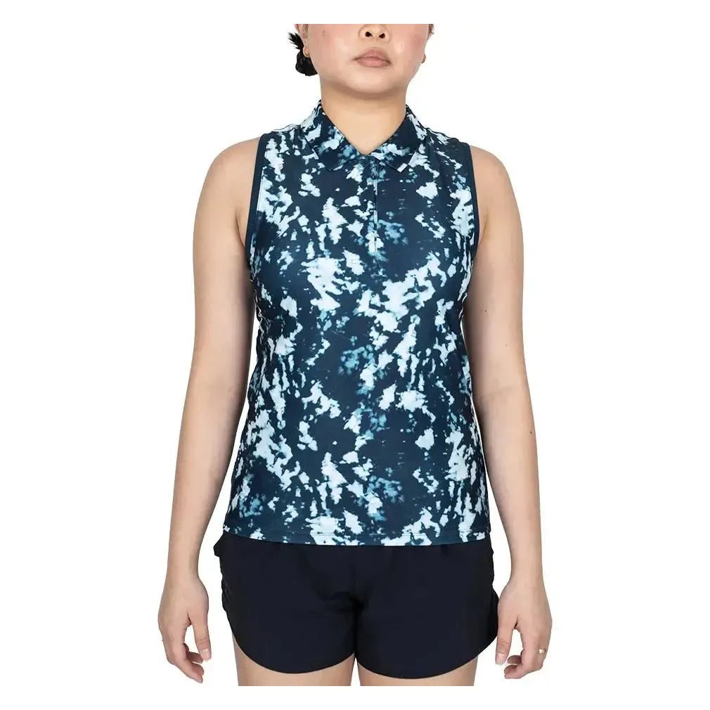 Women's Dri - FIT Victory Sleeveless Print Tennis Polo Armory Navy and WhiteTienda Tennis