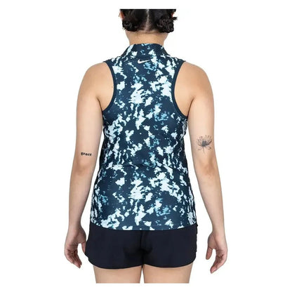 Women's Dri - FIT Victory Sleeveless Print Tennis Polo Armory Navy and WhiteTienda Tennis