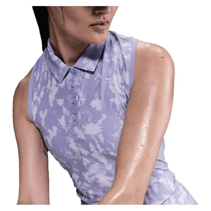 Women's Dri - FIT Victory Sleeveless Print Tennis Polo Lilac Ice and WhiteTienda Tennis