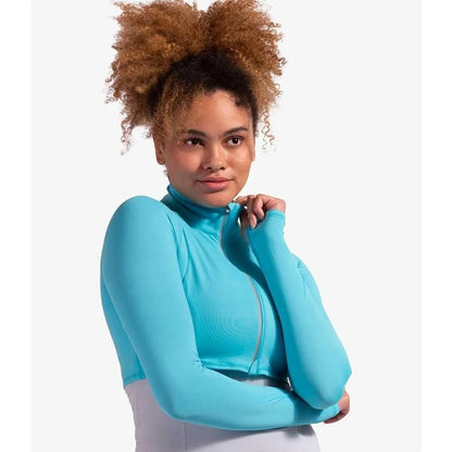 Women's Full Zip Tennis Crop TopTienda Tennis