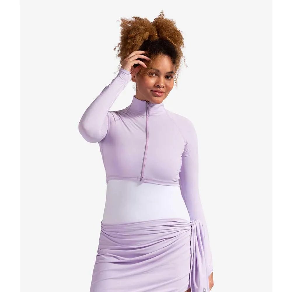 Women's Full Zip Tennis Crop TopTienda Tennis