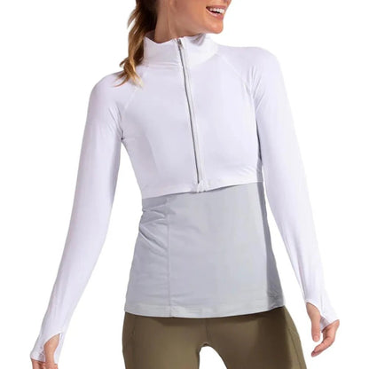Women's Full Zip Tennis Crop TopTienda Tennis