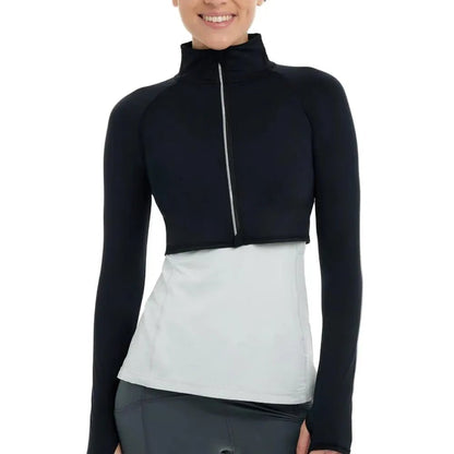 Women's Full Zip Tennis Crop TopTienda Tennis