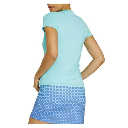 Women's Hawthorne Short Sleeve Tennis Top Aqua SkyTienda Tennis