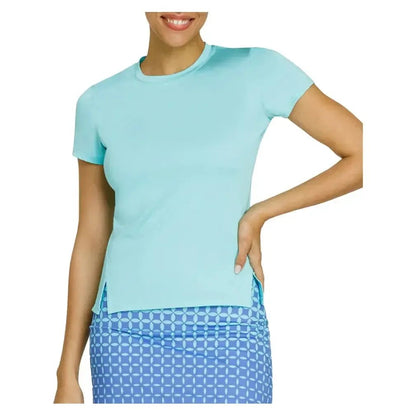 Women's Hawthorne Short Sleeve Tennis Top Aqua SkyTienda Tennis