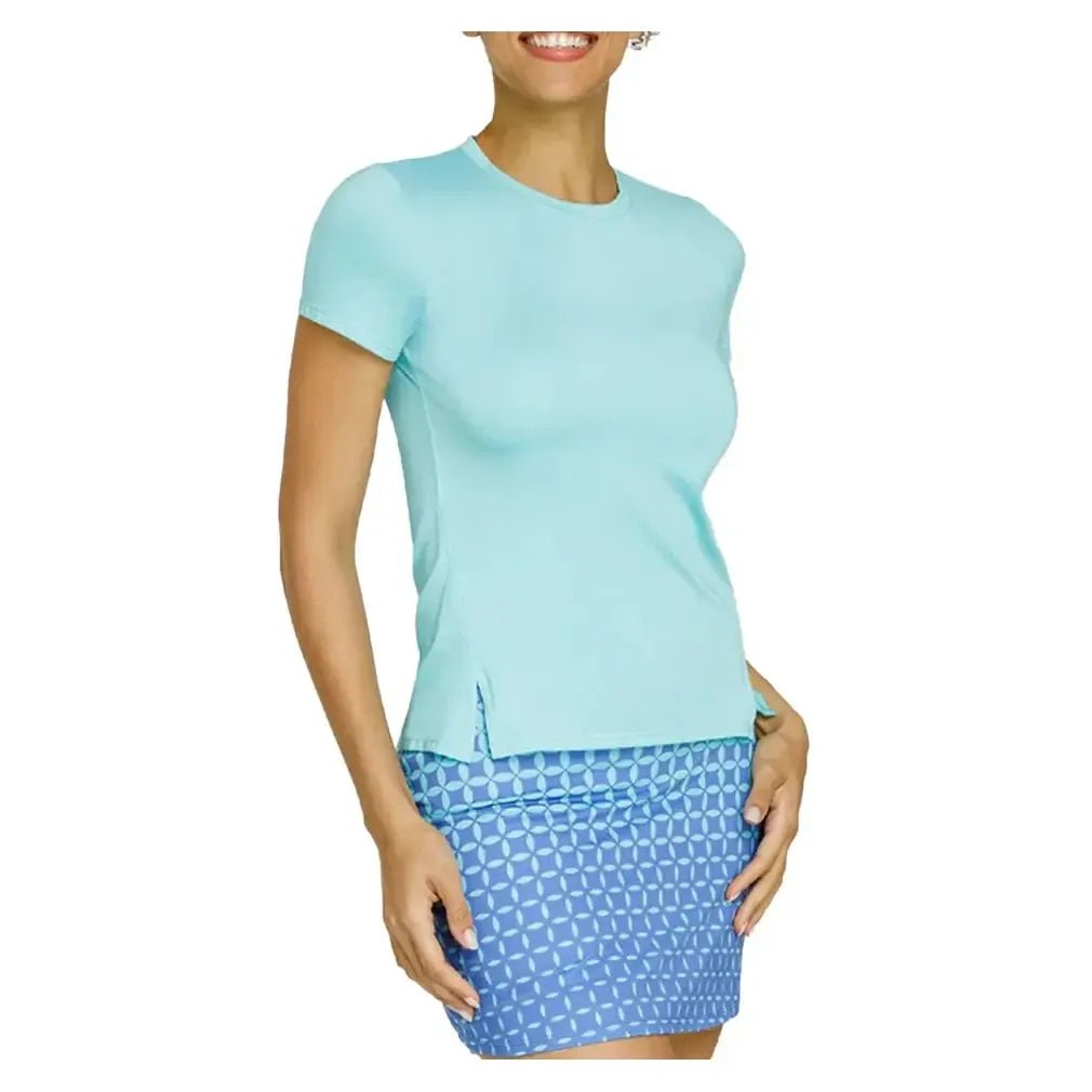 Women's Hawthorne Short Sleeve Tennis Top Aqua SkyTienda Tennis