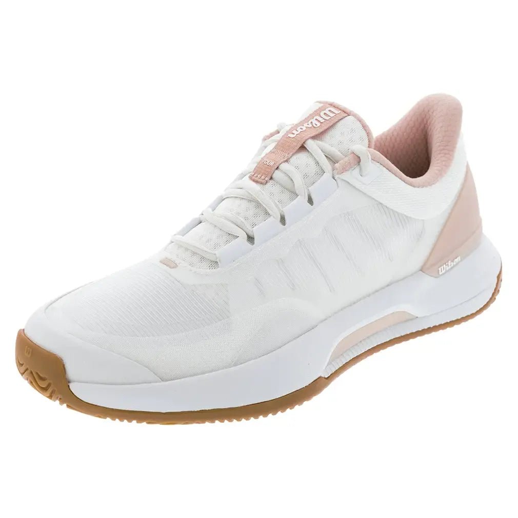 Womens Intrigue Tour Clay Tennis Shoes White and Cameo RoseTienda Tennis