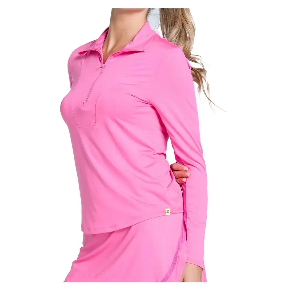 Women's LUV Free Play Zip Long Sleeve Tennis Top TaffyTienda Tennis