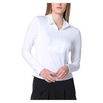 Women's LUV Free Play Zip Long Sleeve Tennis Top WhiteTienda Tennis
