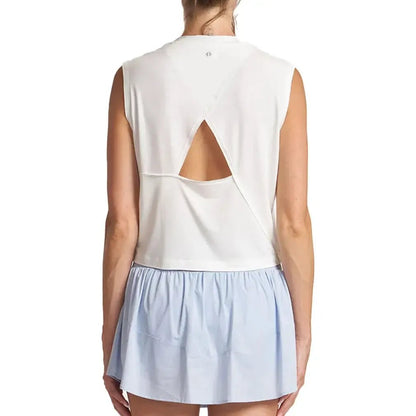 Women's Overlap Back Tennis Top WhiteTienda Tennis