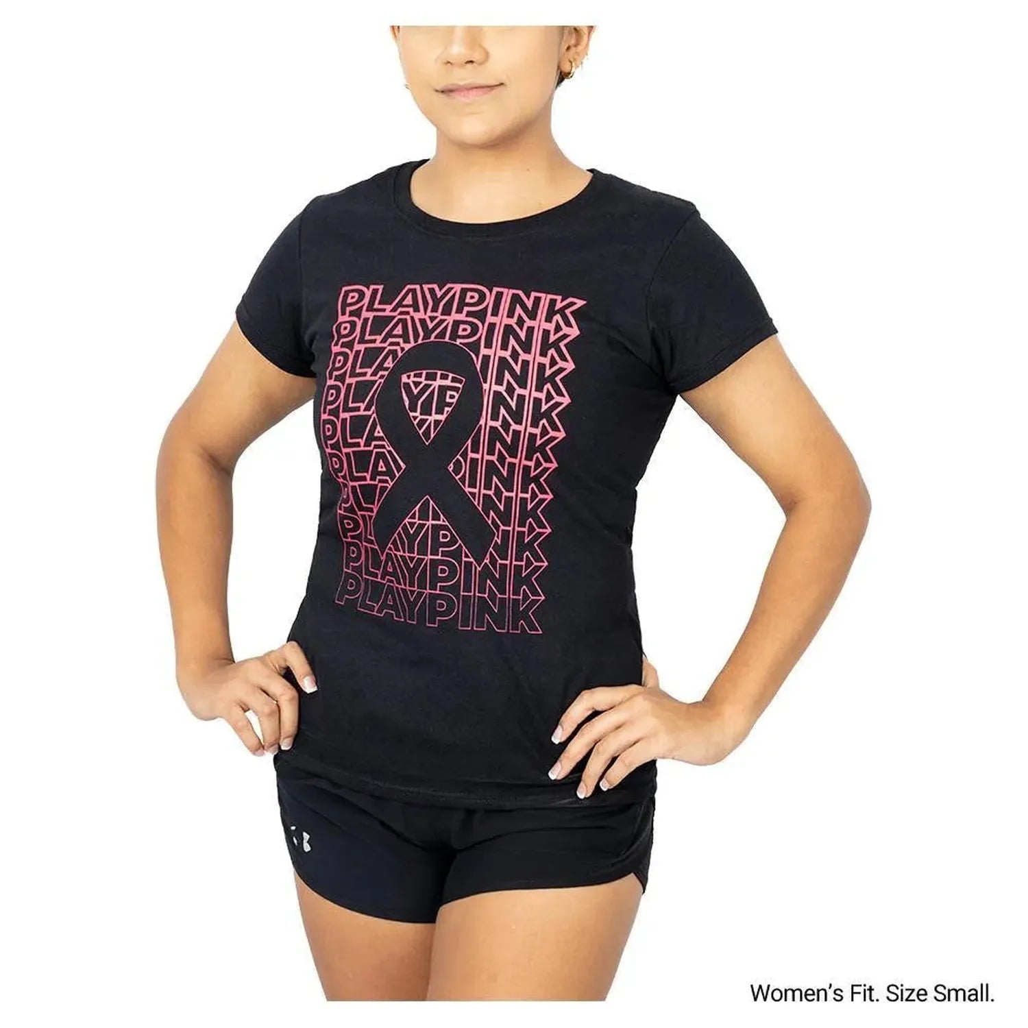 Women's Play Pink Tennis Tee Black (Size Small)Tienda Tennis