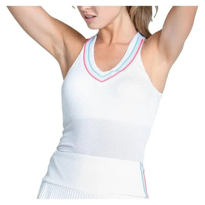Women's Retro Revival Tennis Tank with Bra WhiteTienda Tennis
