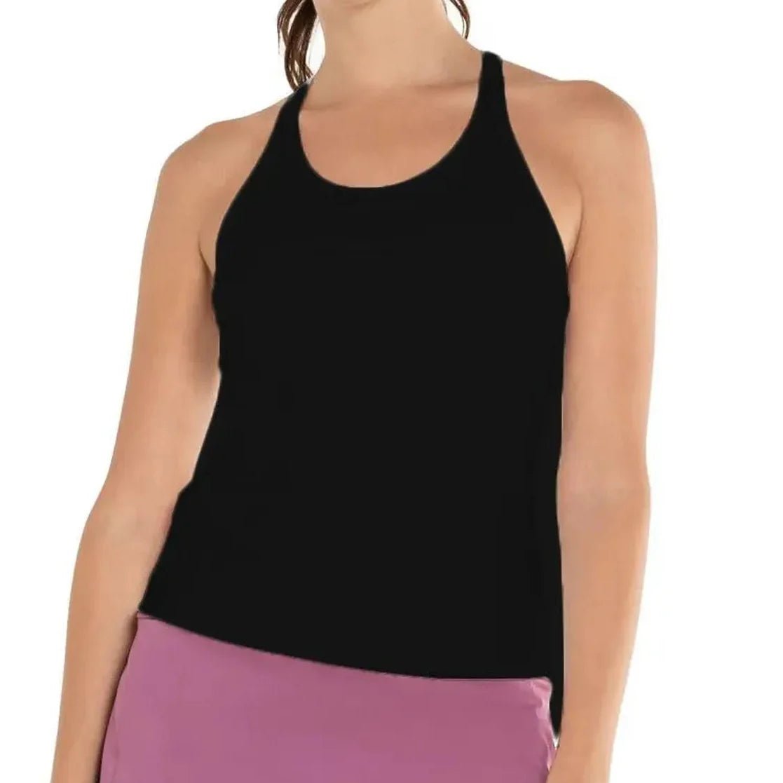 Women's Rib Tennis Tank with Bra BlackTienda Tennis