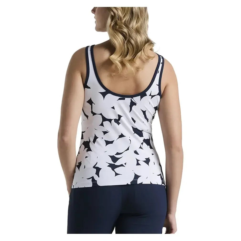 Women's Riviera Floral Print Tennis Tank Black IrisTienda Tennis
