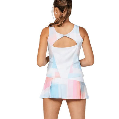 Womens Shades of Pink 22 Inch Tennis Tank White and Shades of PinkTienda Tennis