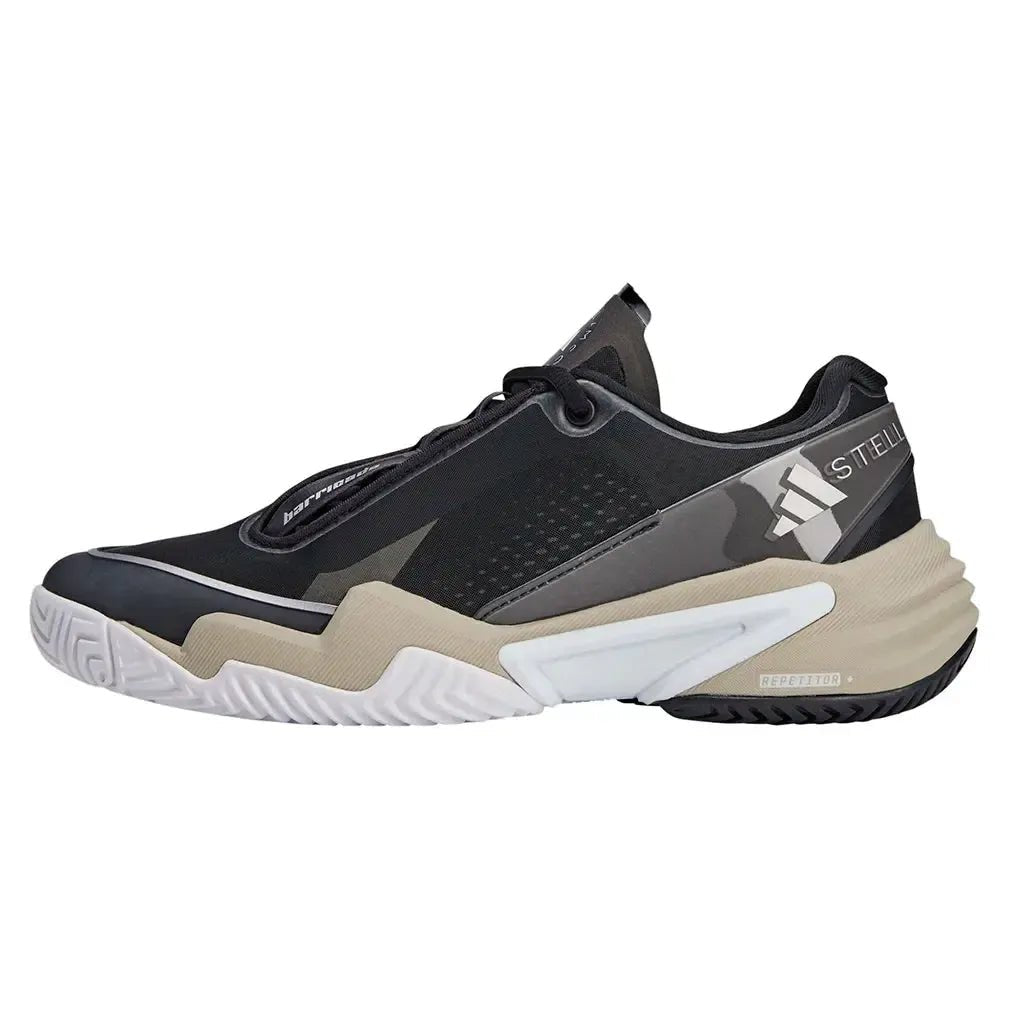 Women's Stella McCartney Barricade Tennis Shoes Core Black and Silver MetallicTienda Tennis