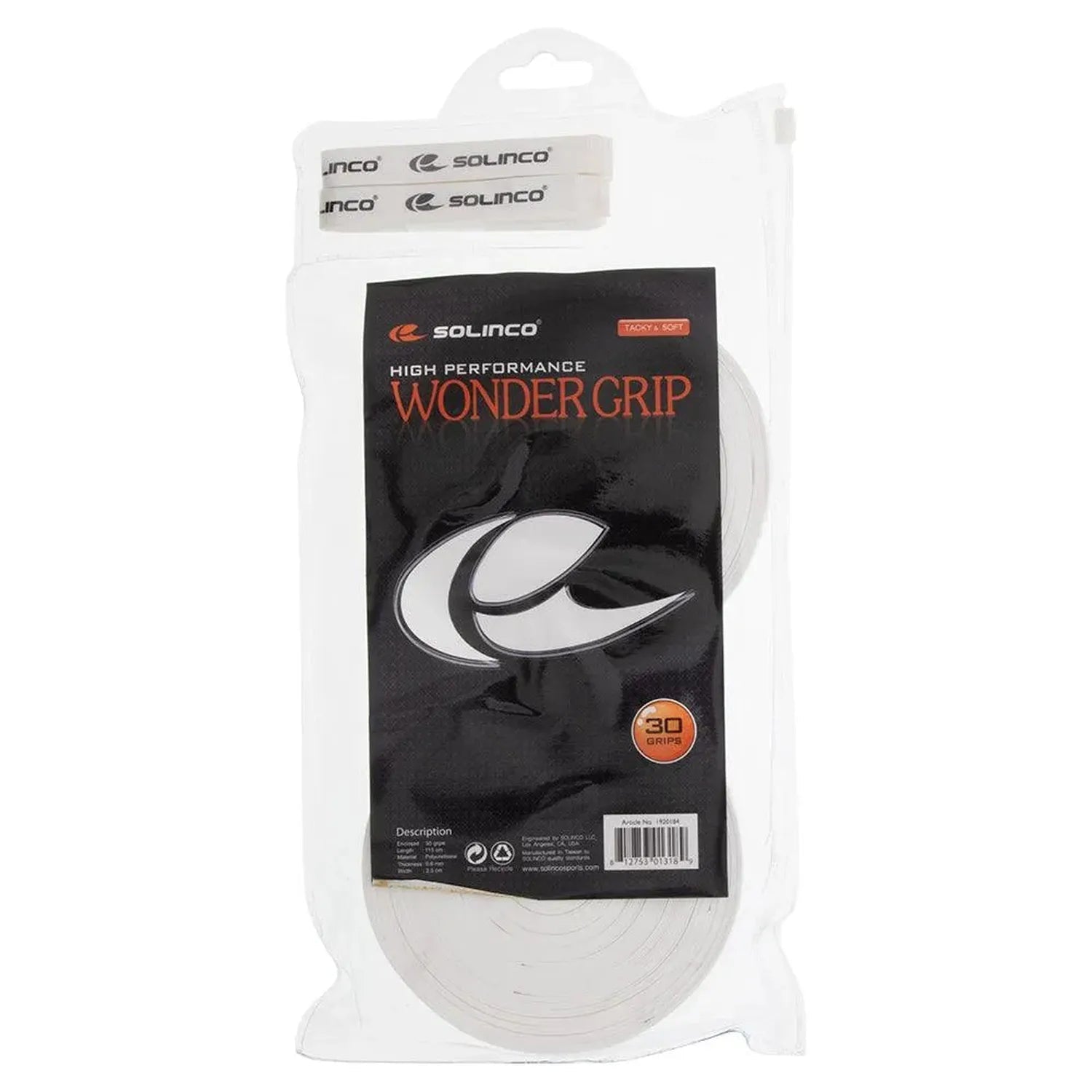 Wonder Tacky Tennis Over Grip White 30 PackTienda Tennis