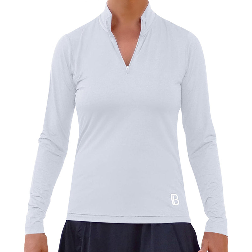 Picckleball Bella 1/4 Zip Long Sleeve Classic White