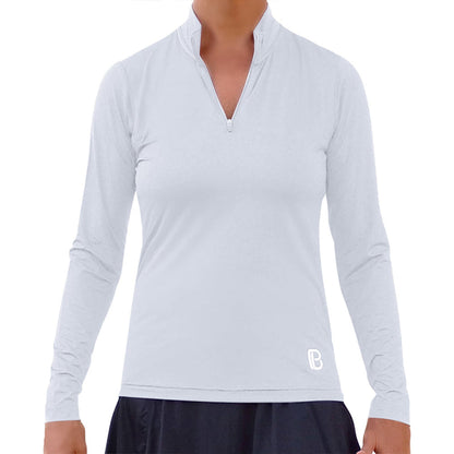Picckleball Bella 1/4 Zip Long Sleeve Classic White