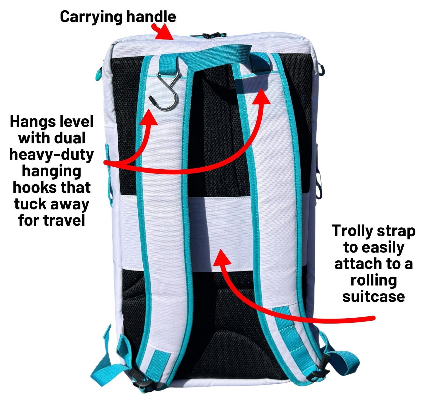 Oktō Pro Elite Paddle Sports Backpack | White & Teal