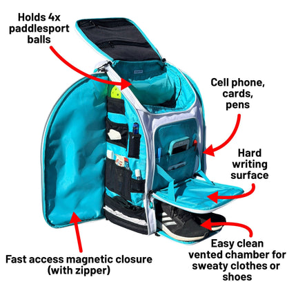 Oktō Pro Elite Paddle Sports Backpack | White & Teal