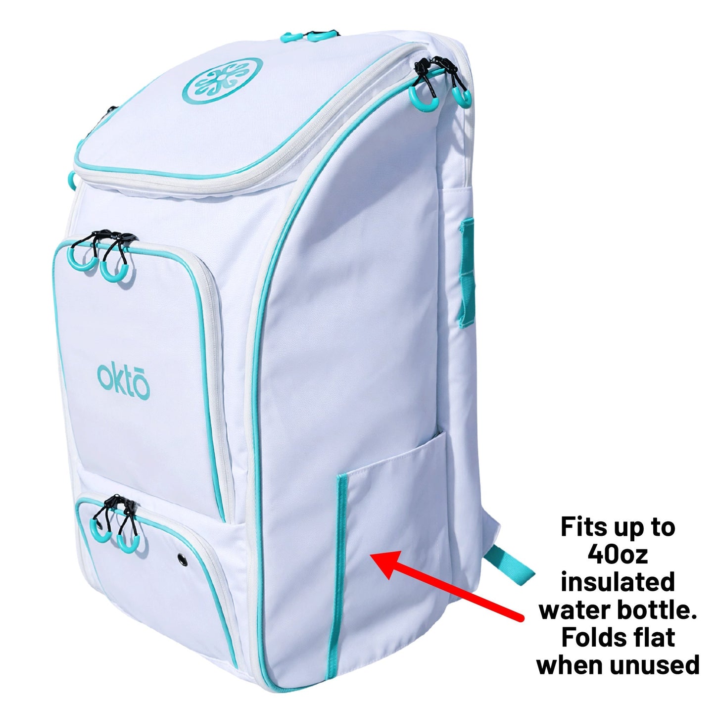 Oktō Pro Elite Paddle Sports Backpack | White & Teal