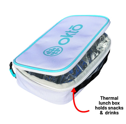 Oktō Pro Elite Paddle Sports Backpack | White & Teal